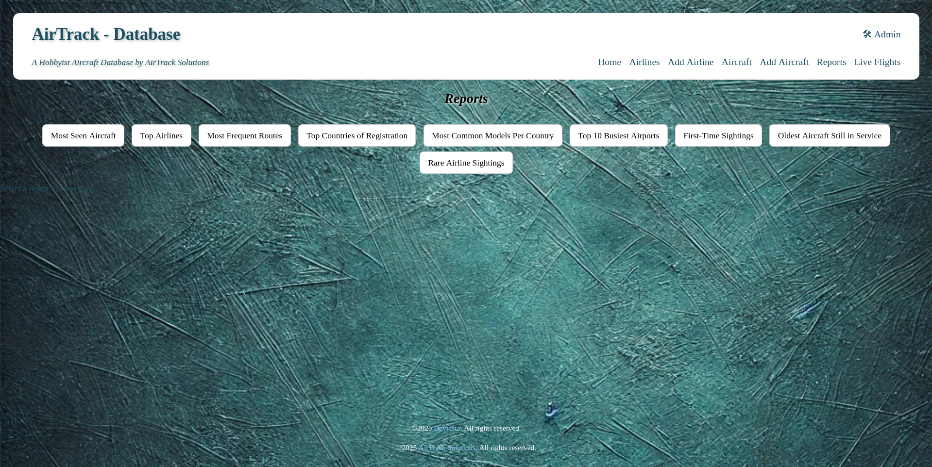 AirTrack reports page screenshot